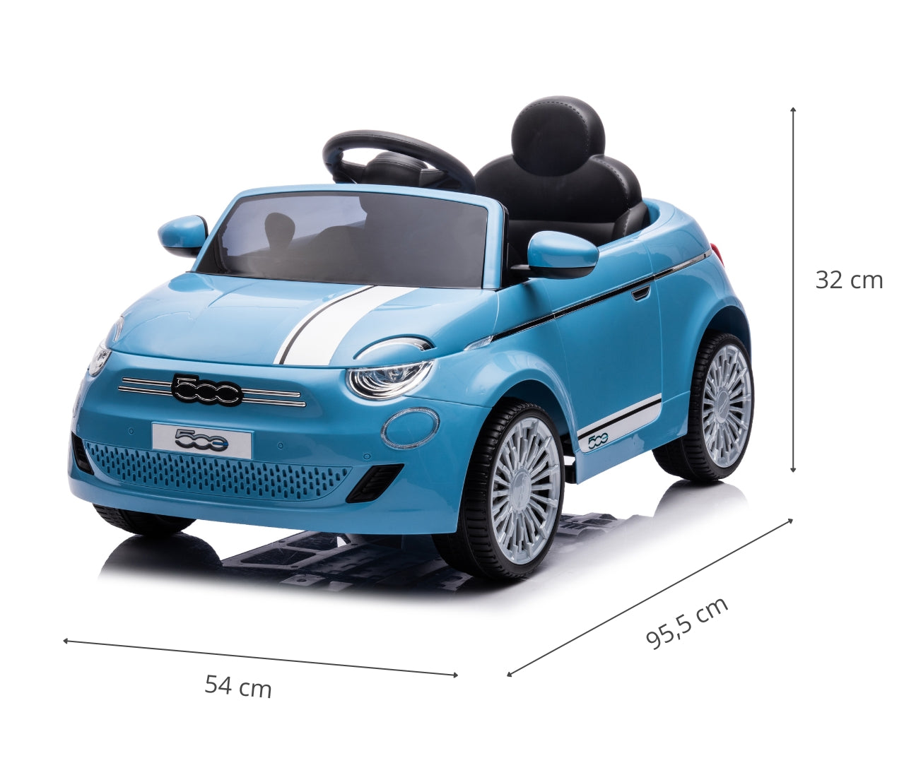 Fiat 500e lasten sähköauto sininen 3+ - Sähköautot - Lasten ajoneuvot