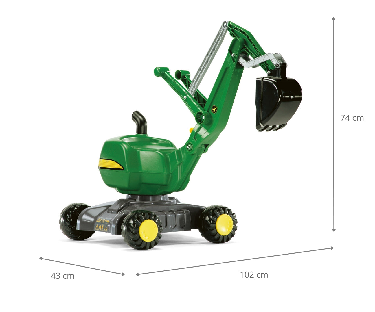 Rolly Digger John Deere -kaivuri, 3–5 v - Ride-ons - Lasten ajoneuvot