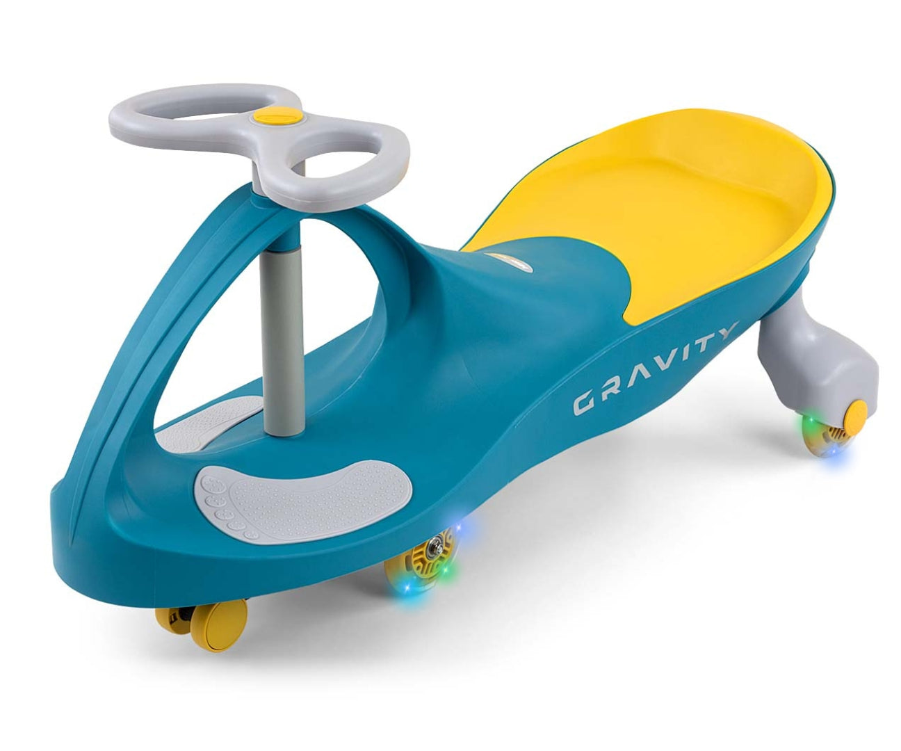 Gravity-ajoneuvo LED-renkailla, vihreä-keltainen, 3+ vuotta - Ride-ons - Lasten ajoneuvot