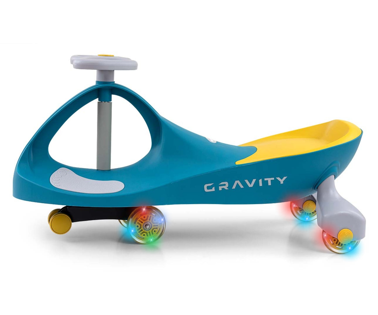 Gravity-ajoneuvo LED-renkailla, vihreä-keltainen, 3+ vuotta - Ride-ons - Lasten ajoneuvot