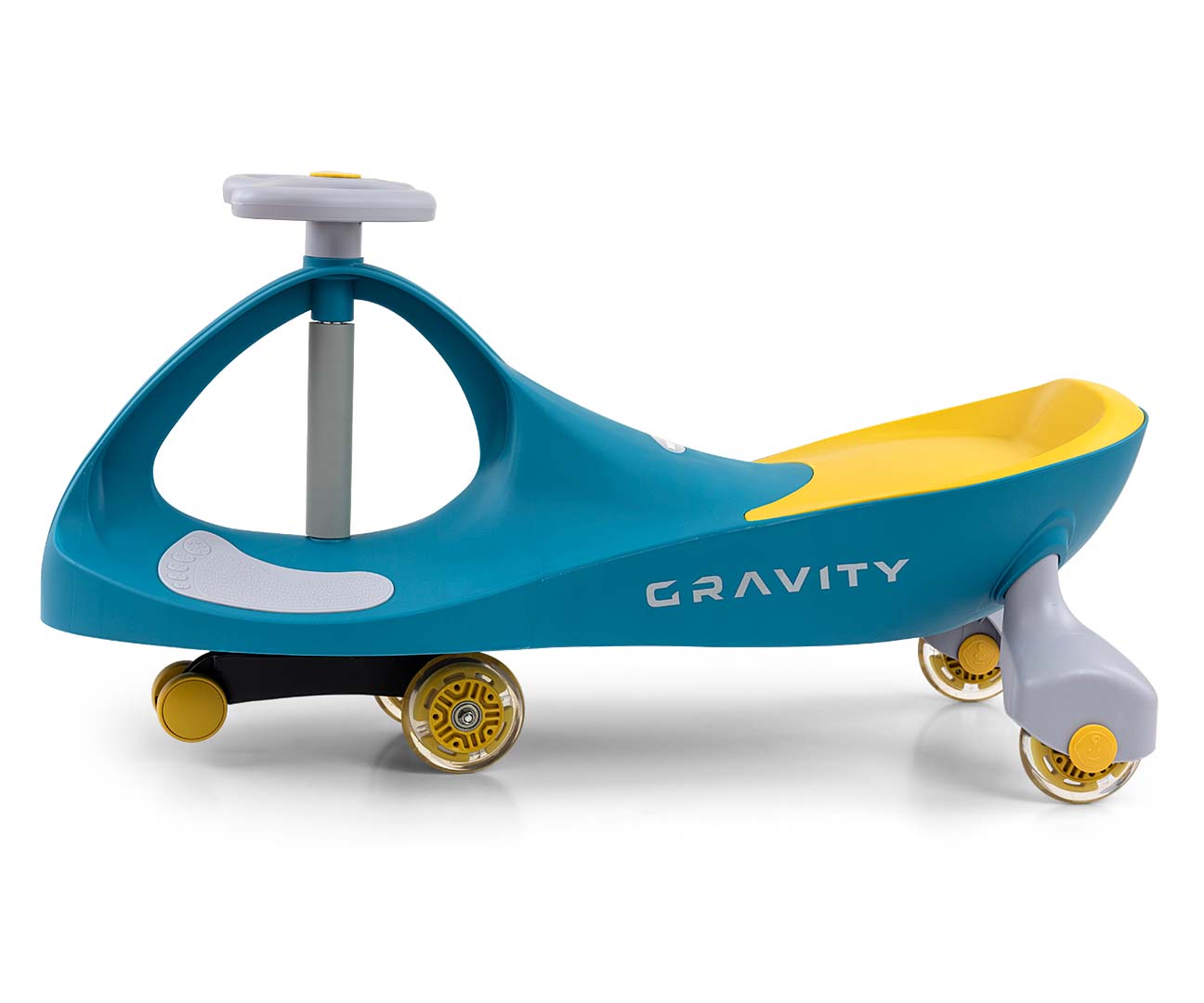 Gravity-ajoneuvo LED-renkailla, vihreä-keltainen, 3+ vuotta - Ride-ons - Lasten ajoneuvot