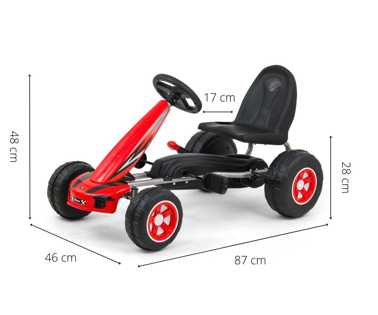 Poljettava lasten kartingauto Viper, punainen, 3–5-vuotiaille - Kartingit - Lasten ajoneuvot