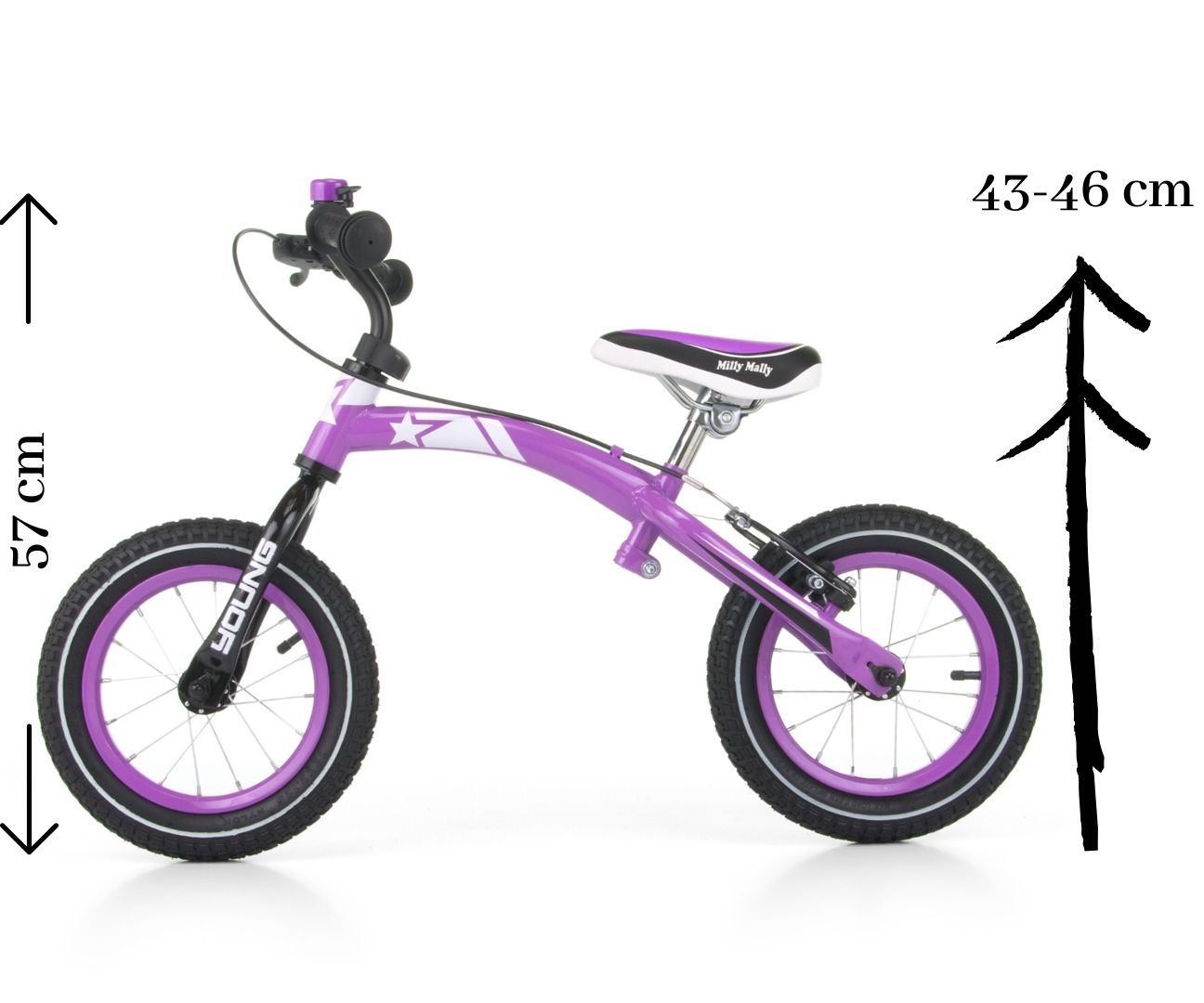 Young juoksupyörä potkupyörä violetti 3+ - Potkupyörät - Lasten ajoneuvot