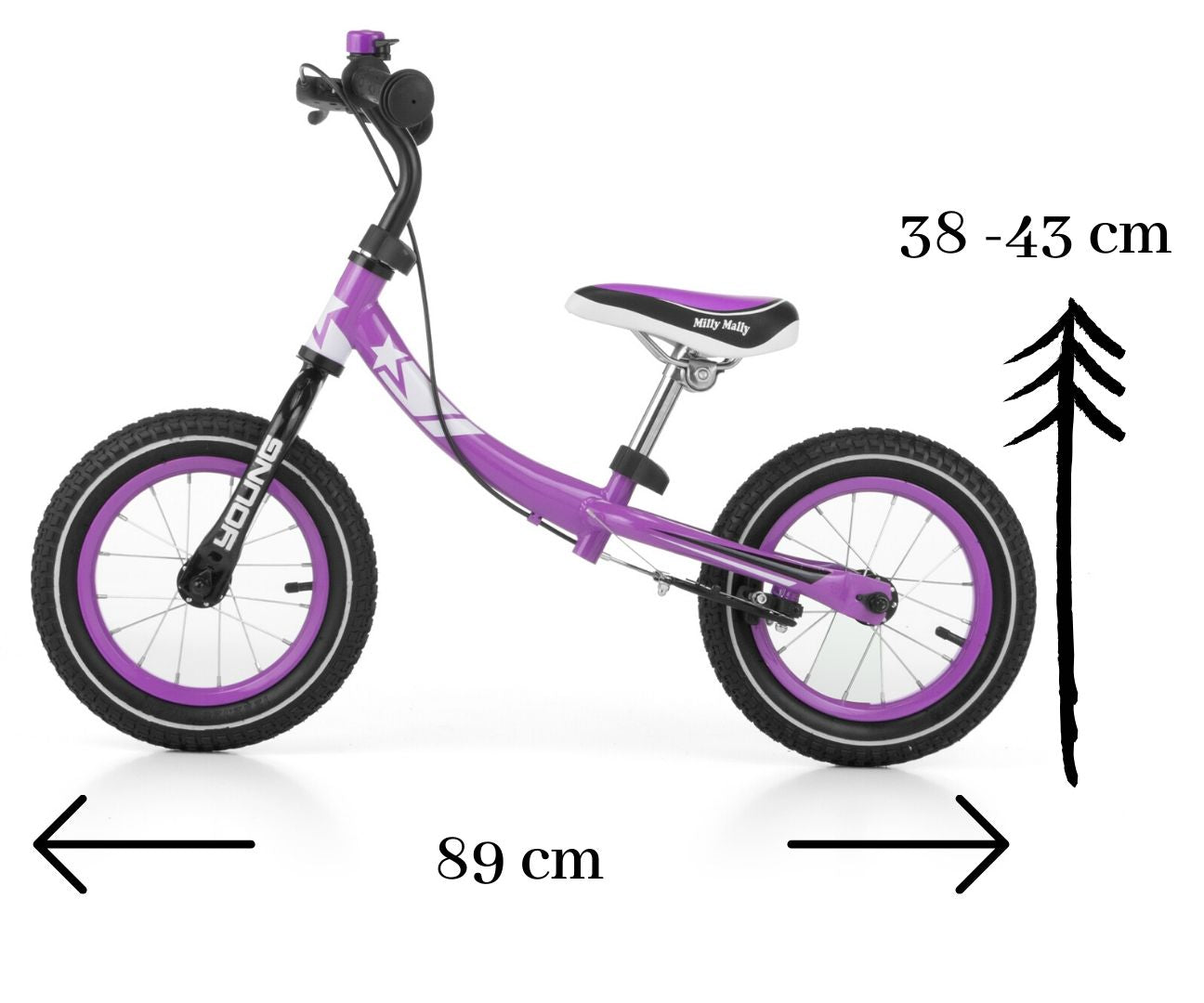 Young juoksupyörä potkupyörä violetti 3+ - Potkupyörät - Lasten ajoneuvot