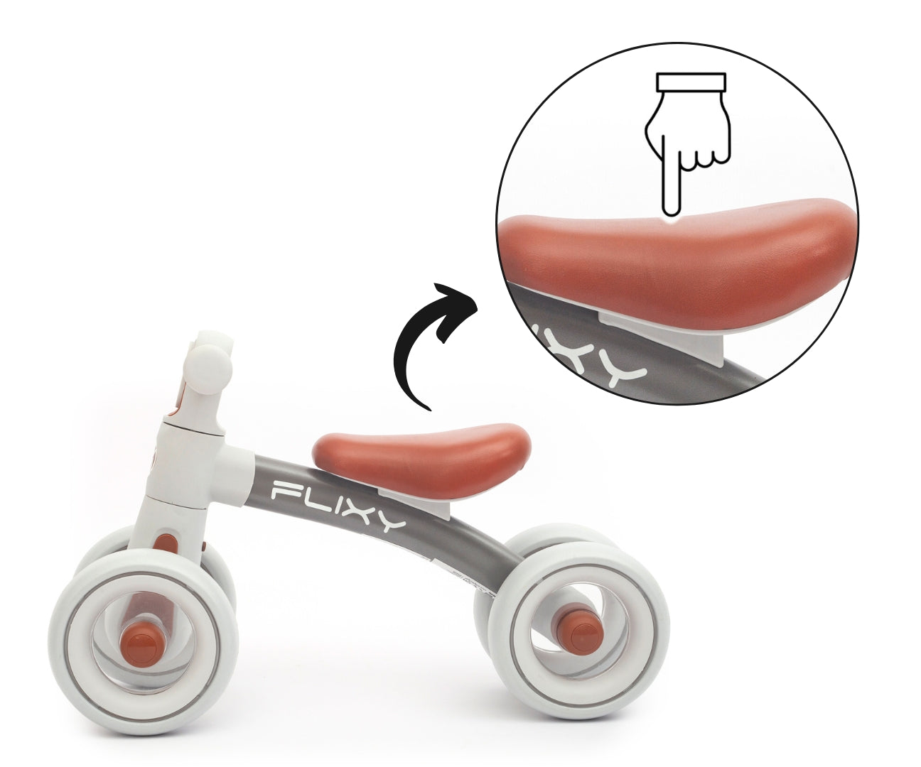 Lasten potkuauto Flixy harmaa 12–36 kk - Ride-ons - Lasten ajoneuvot