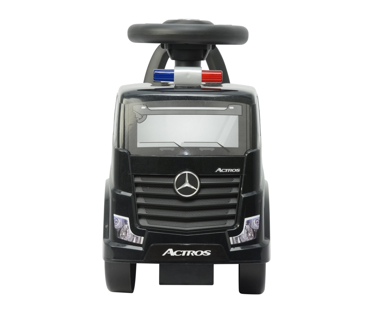 Mercedes-Benz Actros Police -potkuauto, musta, 12–36 kk - Ride-ons - Lasten ajoneuvot