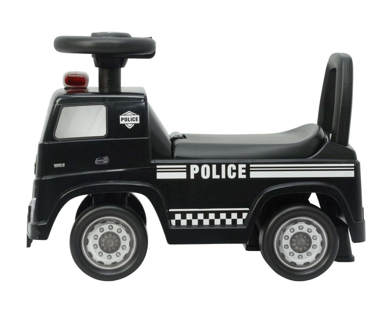 Mercedes-Benz Actros Police -potkuauto, musta, 12–36 kk - Ride-ons - Lasten ajoneuvot