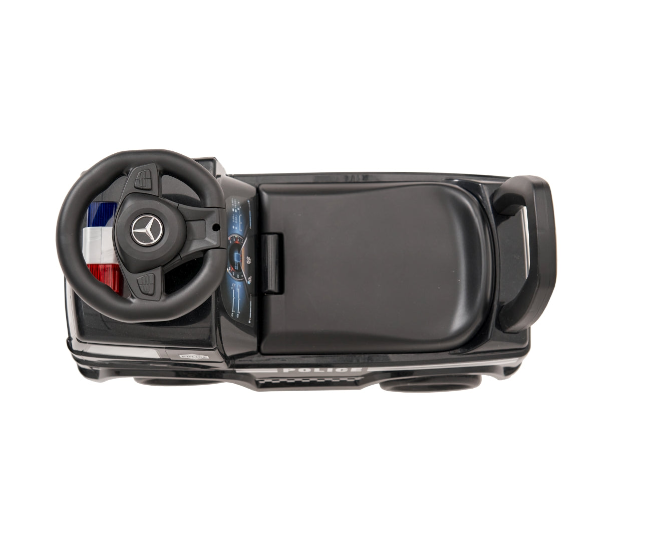 Mercedes-Benz Actros Police -potkuauto, musta, 12–36 kk - Ride-ons - Lasten ajoneuvot