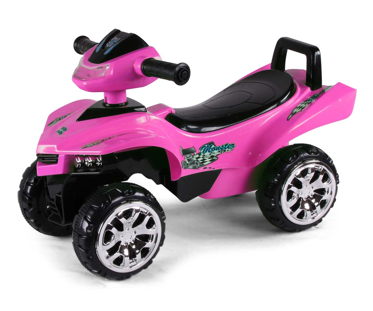 Lasten potkuauto Monster musta/pinkki 12–36 kk - Ride-ons - Lasten ajoneuvot