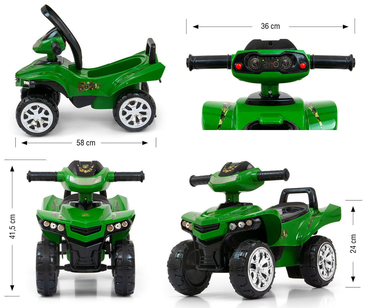 Monster-mönkijäpotkuauto, military, 12–36 kk - Ride-ons - Lasten ajoneuvot