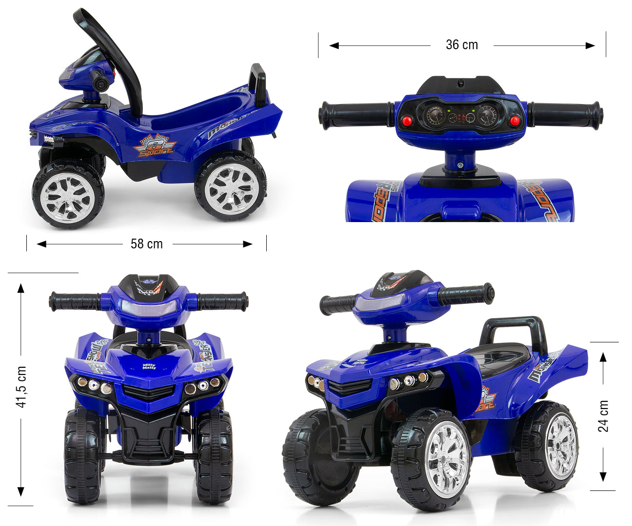 Monster-mönkijäpotkuauto, tummansininen, 12–36 kk - Ride-ons - Lasten ajoneuvot