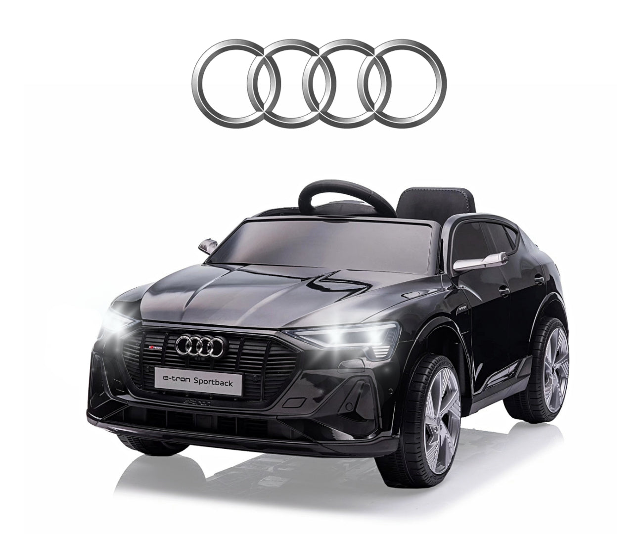Audi E-Tron Sportback 4x4 lasten sähköauto musta 3+ - Sähköautot - Lasten ajoneuvot