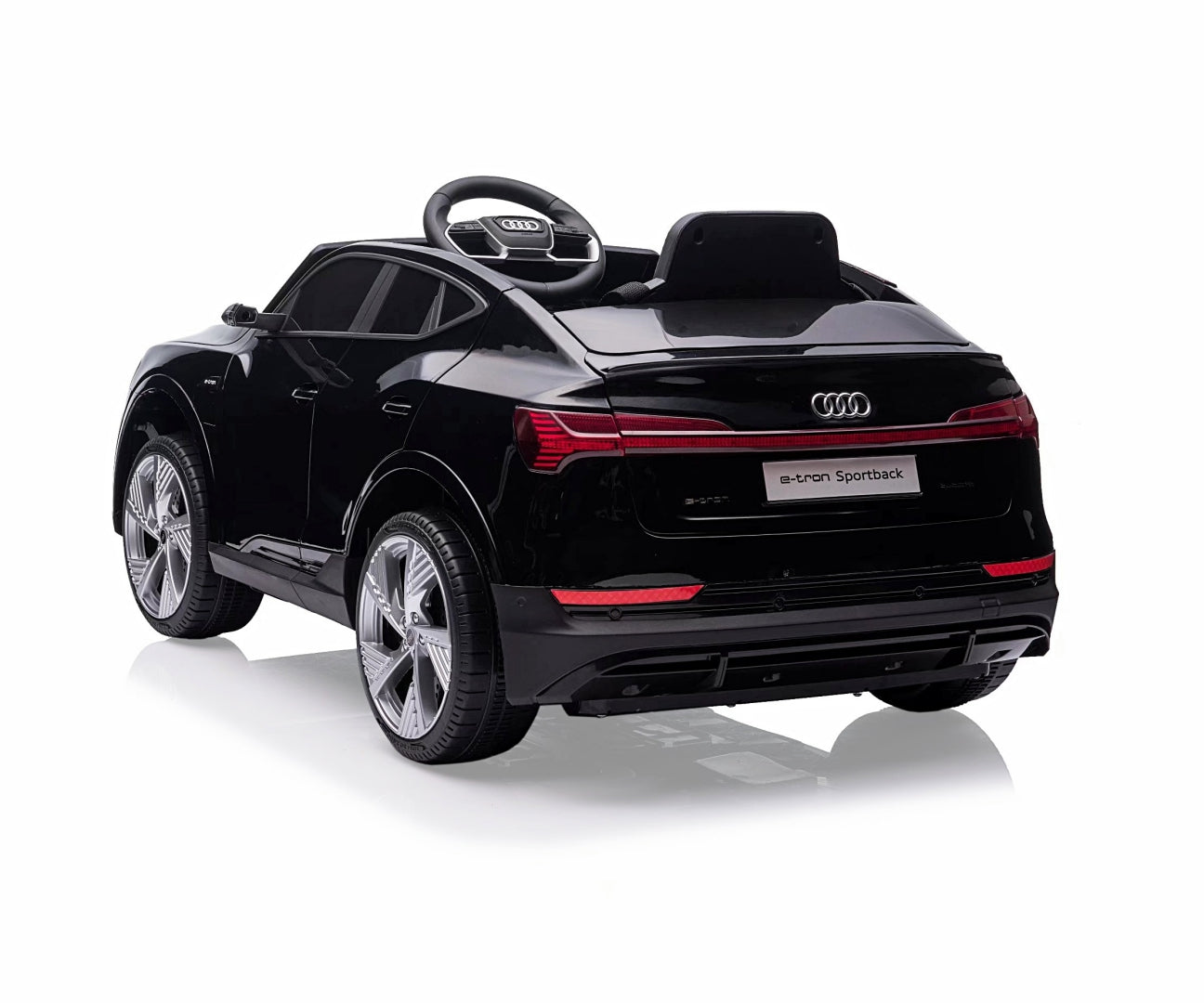Audi E-Tron Sportback lasten sähköauto musta 3–6 vuotta - Sähköautot - Lasten ajoneuvot