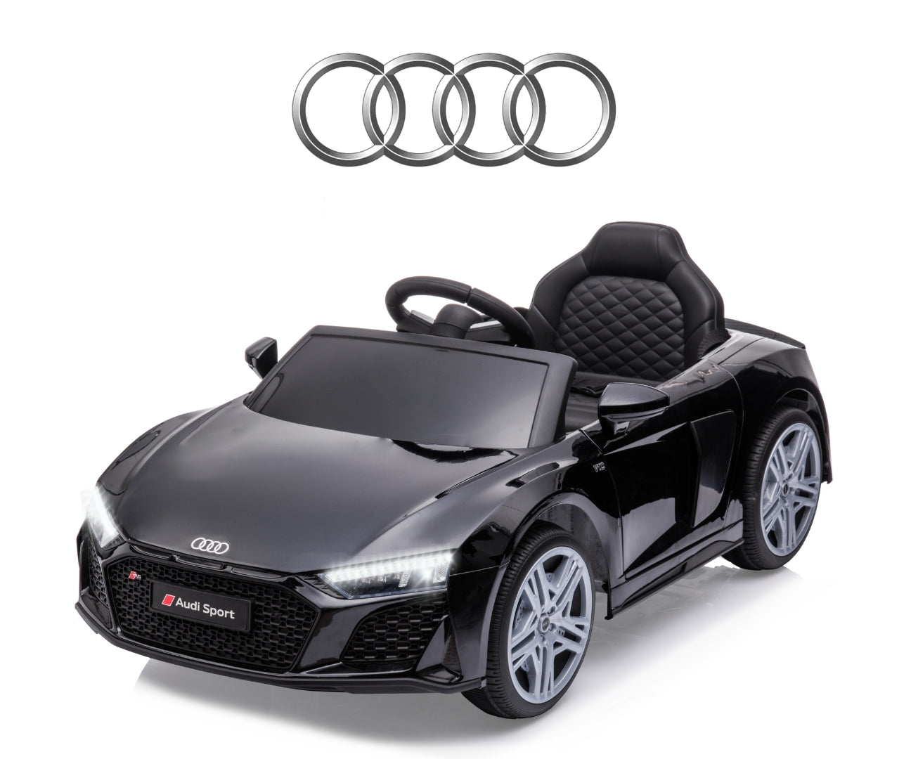 Audi R8 Spyder lasten sähköauto musta 3+ - Sähköautot - Lasten ajoneuvot