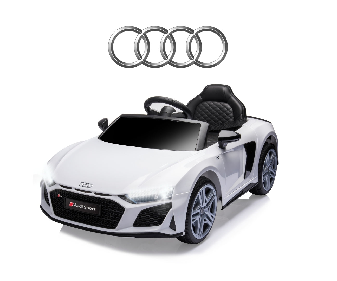 Audi R8 Spyder lasten sähköauto valkoinen 3+ - Sähköautot - Lasten ajoneuvot