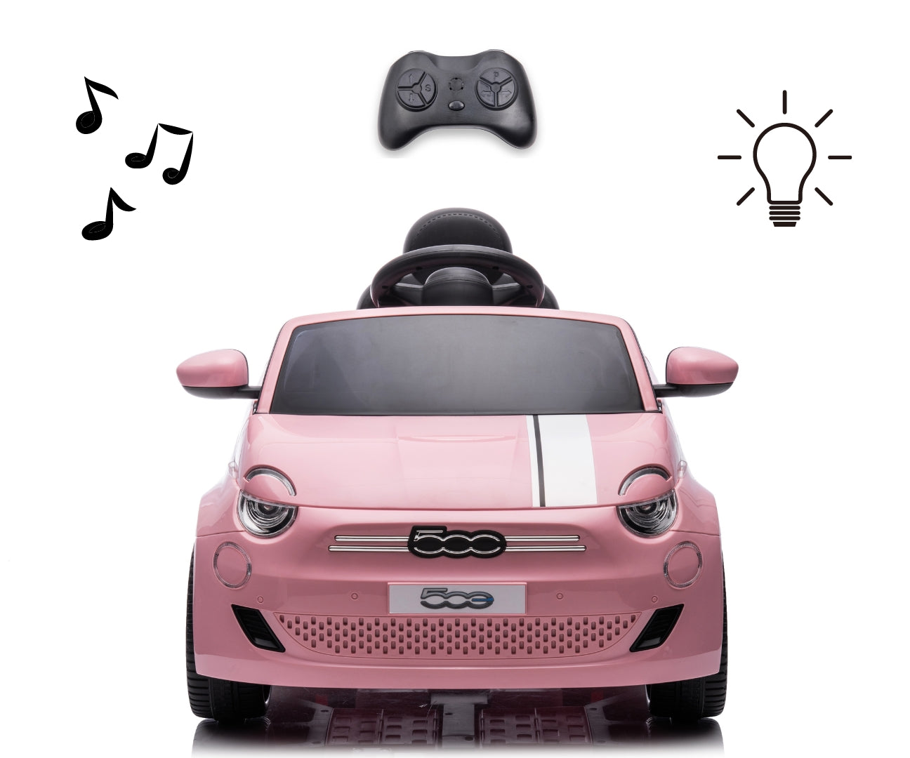 Fiat 500e lasten sähköauto pinkki 3+ - Sähköautot - Lasten ajoneuvot