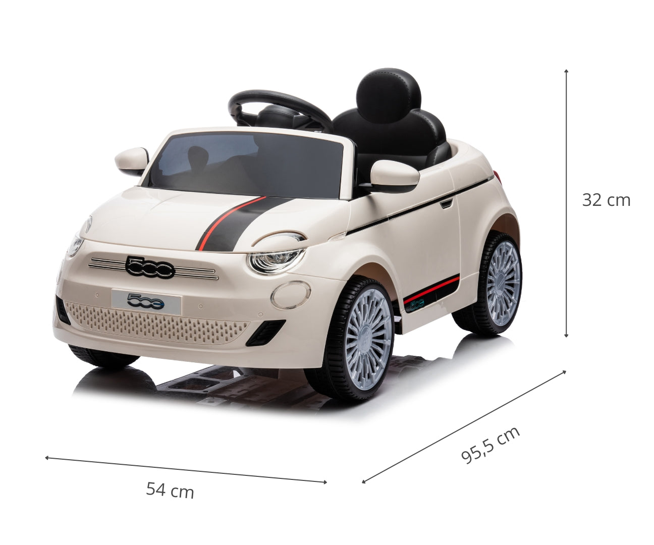 Fiat 500e lasten sähköauto valkoinen 3+ - Sähköautot - Lasten ajoneuvot