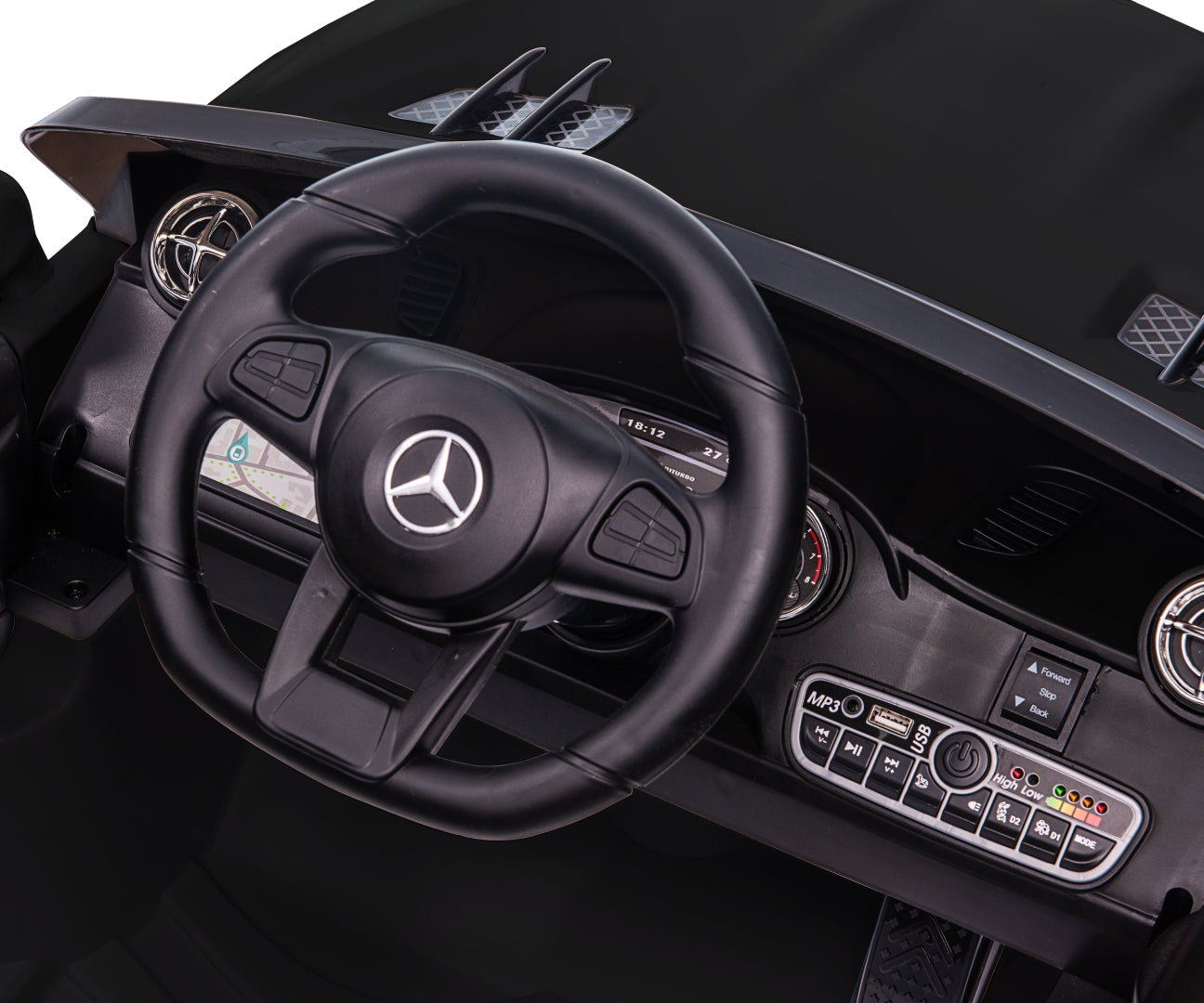 Mercedes-Benz SL65 AMG lasten sähköauto musta 3+ - Sähköautot - Lasten ajoneuvot