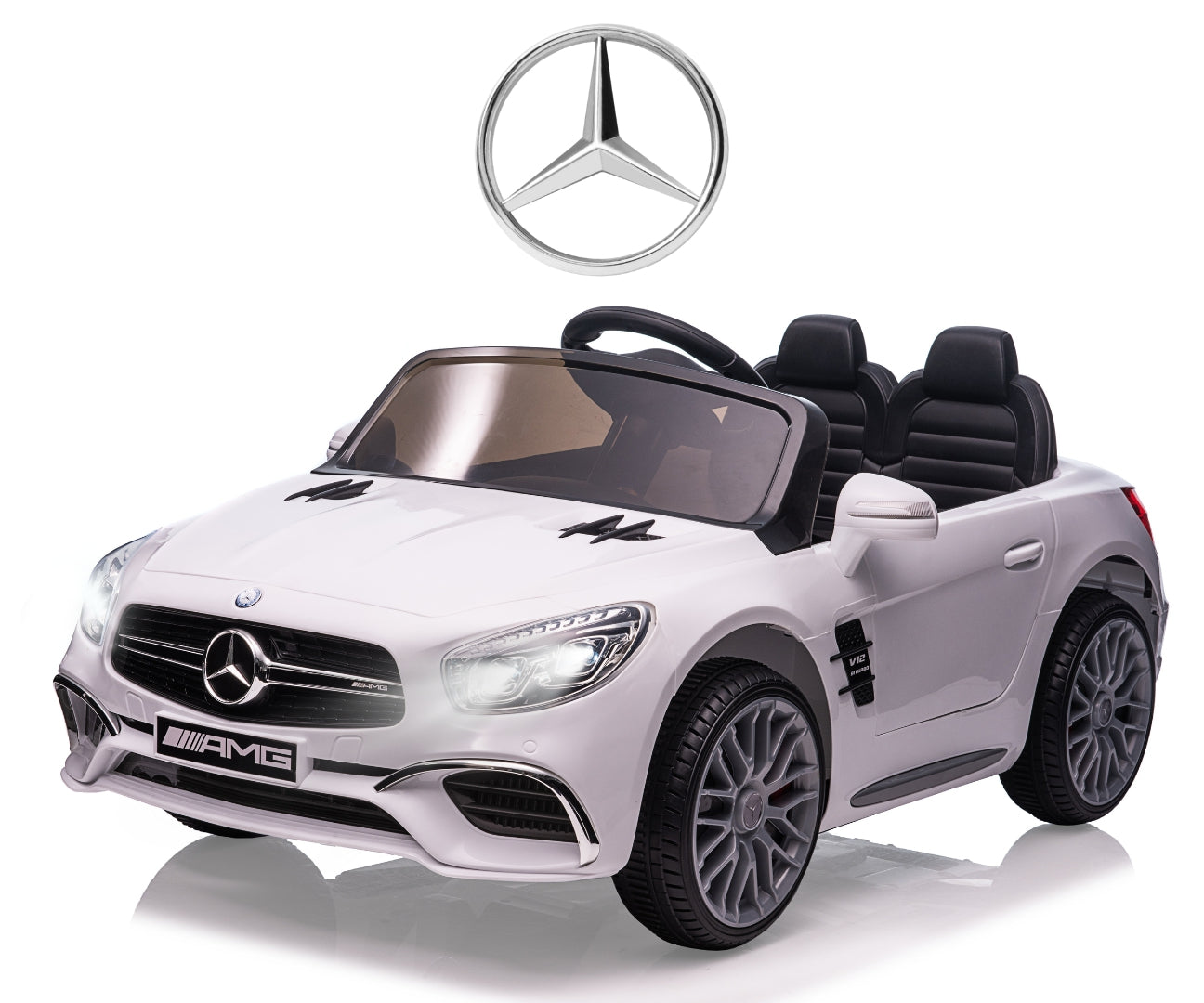 Mercedes-Benz SL65 AMG lasten sähköauto valkoinen 3+ - Sähköautot - Lasten ajoneuvot