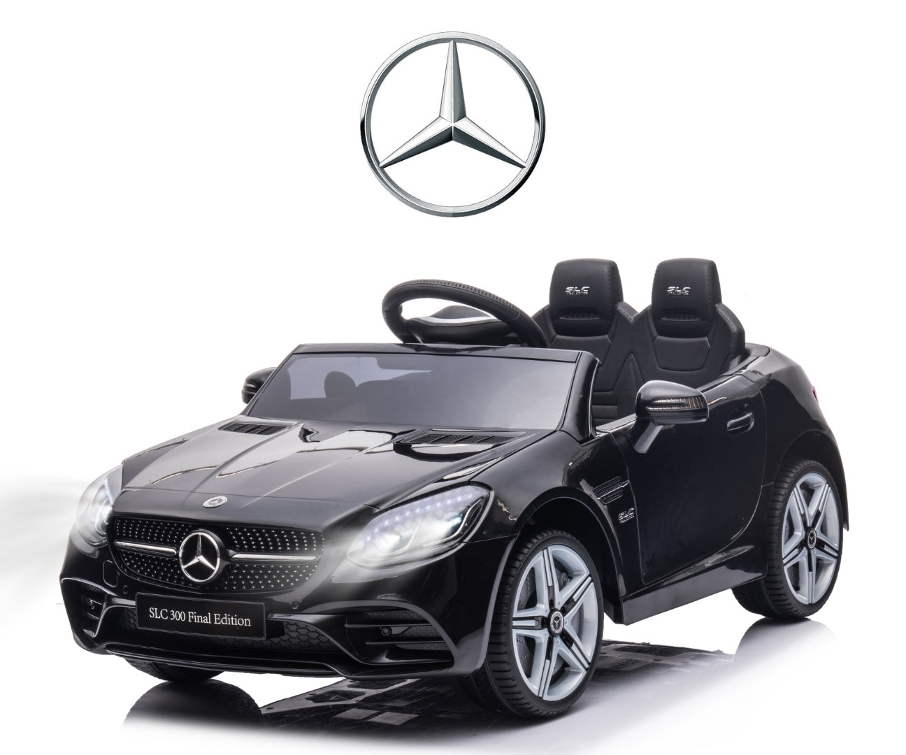 Mercedes-Benz SLC lasten sähköauto musta 3+ - Sähköautot - Lasten ajoneuvot