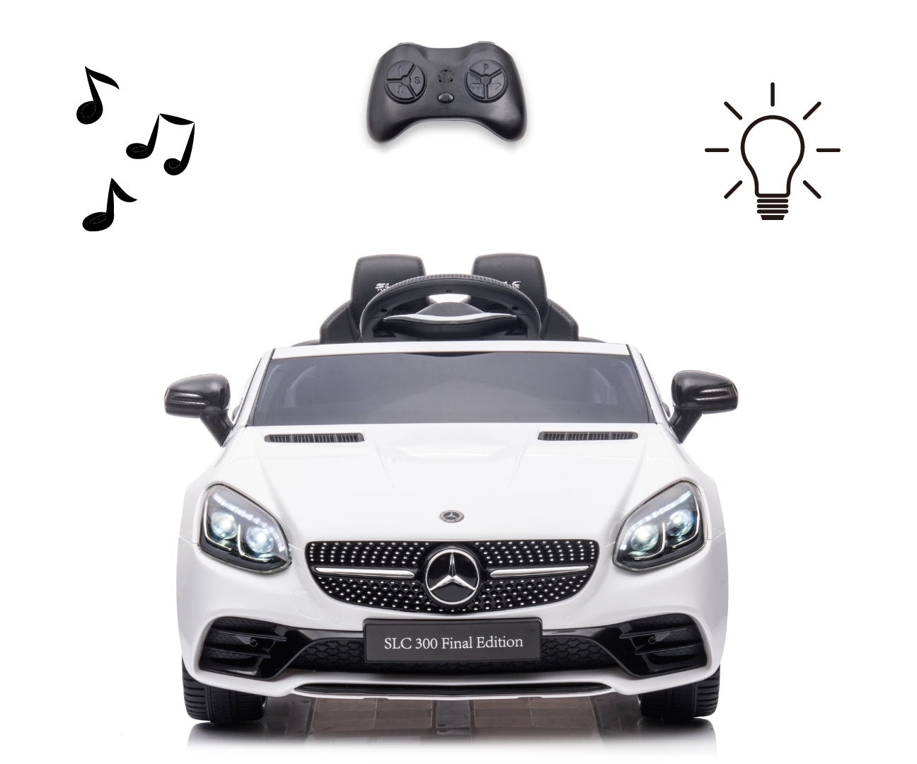 Mercedes-Benz SLC lasten sähköauto valkoinen 3+ - Sähköautot - Lasten ajoneuvot
