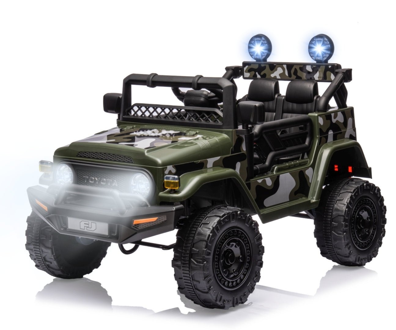 Toyota FJ Cruiser lasten sähköauto army vihreä 3–6 vuotta - Sähköautot - Lasten ajoneuvot