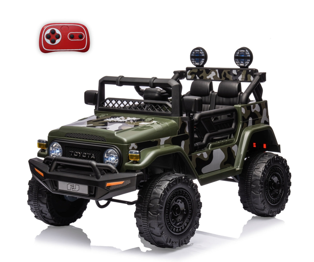 Toyota FJ Cruiser lasten sähköauto army vihreä 3–6 vuotta - Sähköautot - Lasten ajoneuvot