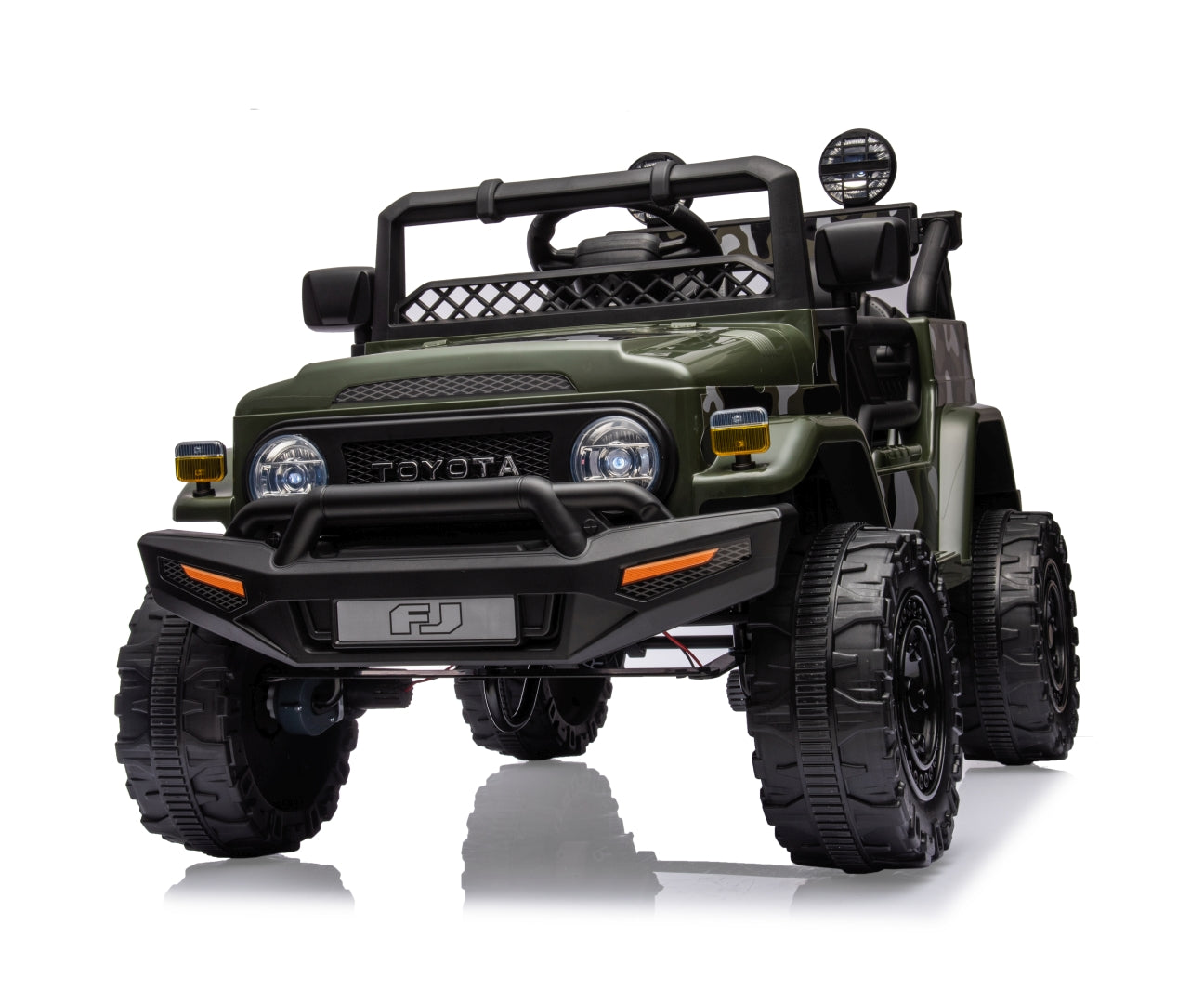 Toyota FJ Cruiser lasten sähköauto army vihreä 3–6 vuotta - Sähköautot - Lasten ajoneuvot