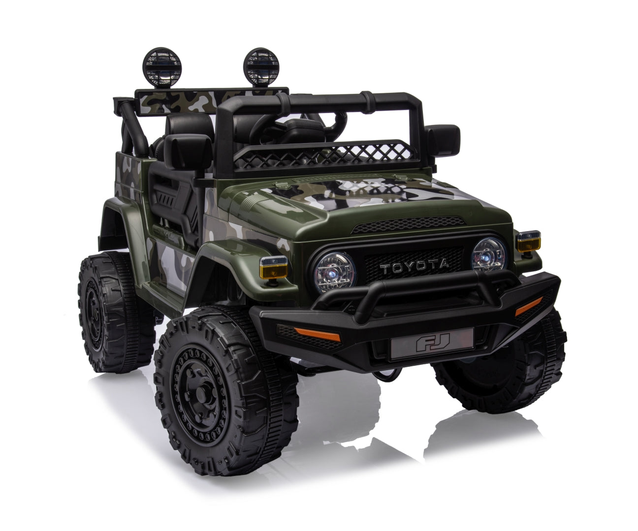 Toyota FJ Cruiser lasten sähköauto army vihreä 3–6 vuotta - Sähköautot - Lasten ajoneuvot