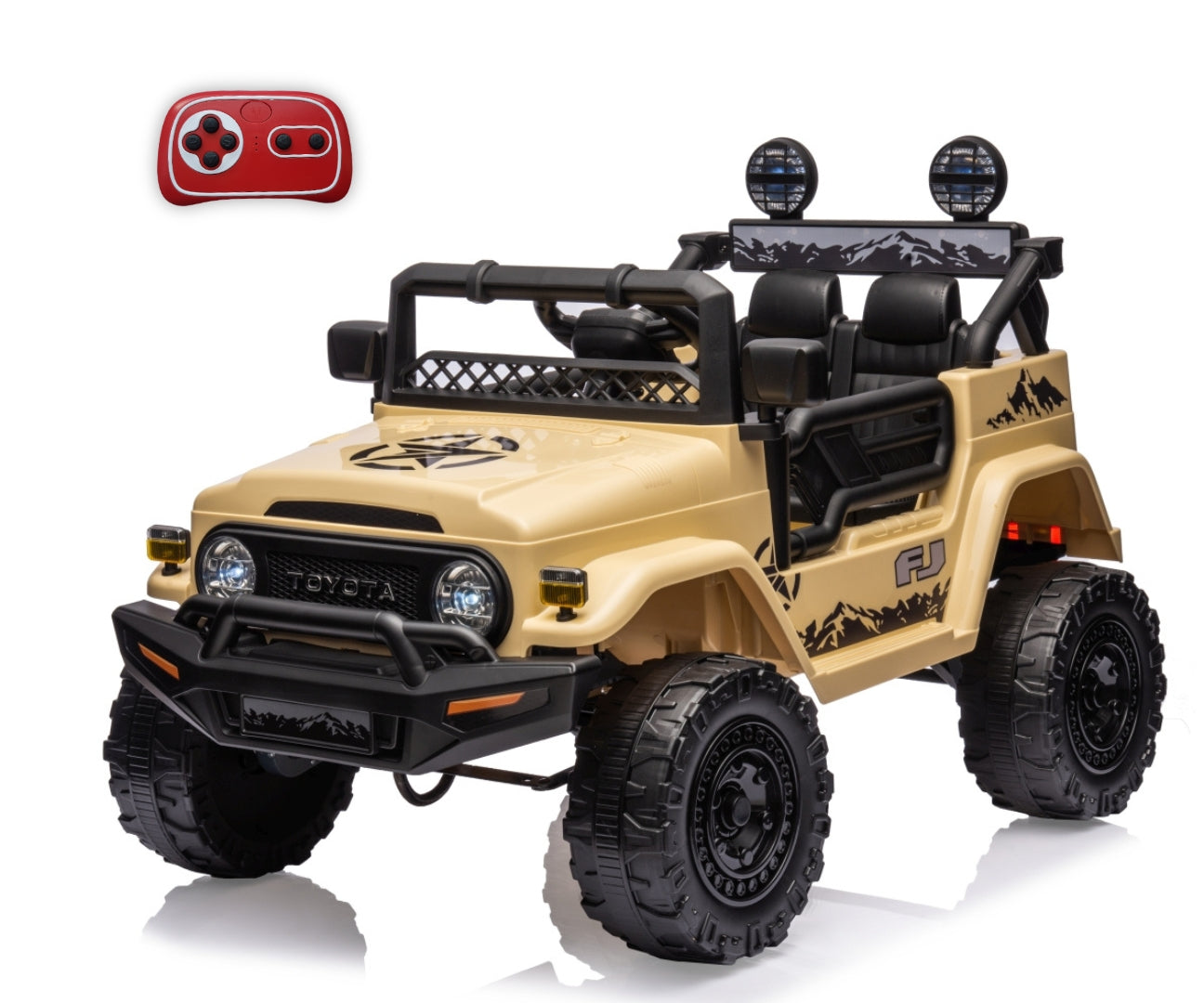 Toyota FJ Cruiser lasten sähköauto khaki 3–6 vuotta - Sähköautot - Lasten ajoneuvot