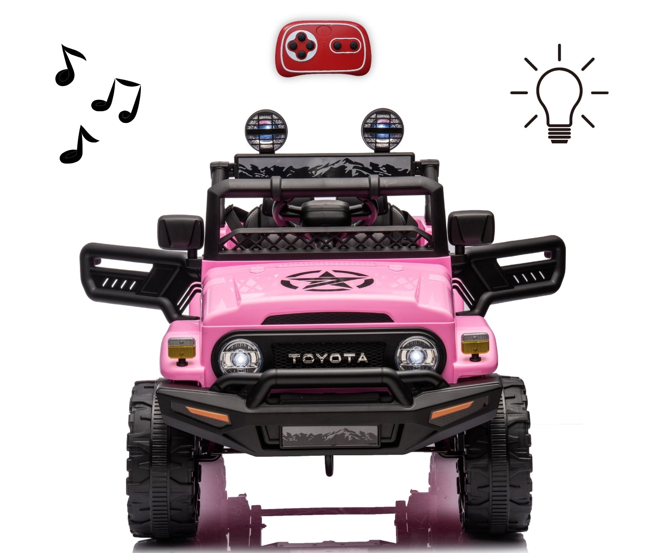 Toyota FJ Cruiser lasten sähköauto pinkki 3+ - Sähköautot - Lasten ajoneuvot