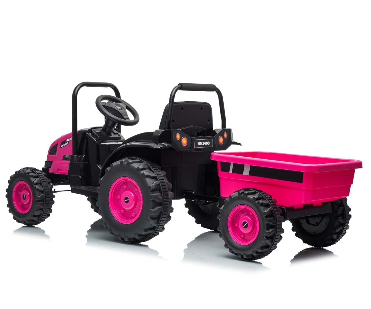 Lasten sähkötraktori peräkärryllä Farmer pinkki - Sähköautot - Lasten ajoneuvot