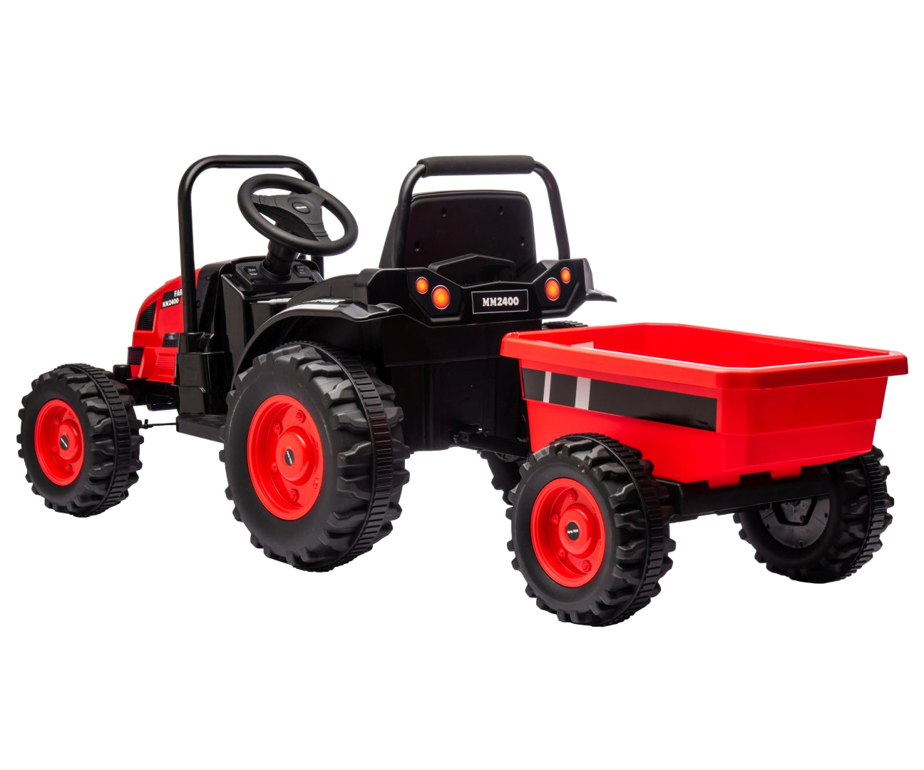 Farmer traktori peräkärryllä lasten sähköauto punainen 3–5 vuotta - Sähköautot - Lasten ajoneuvot