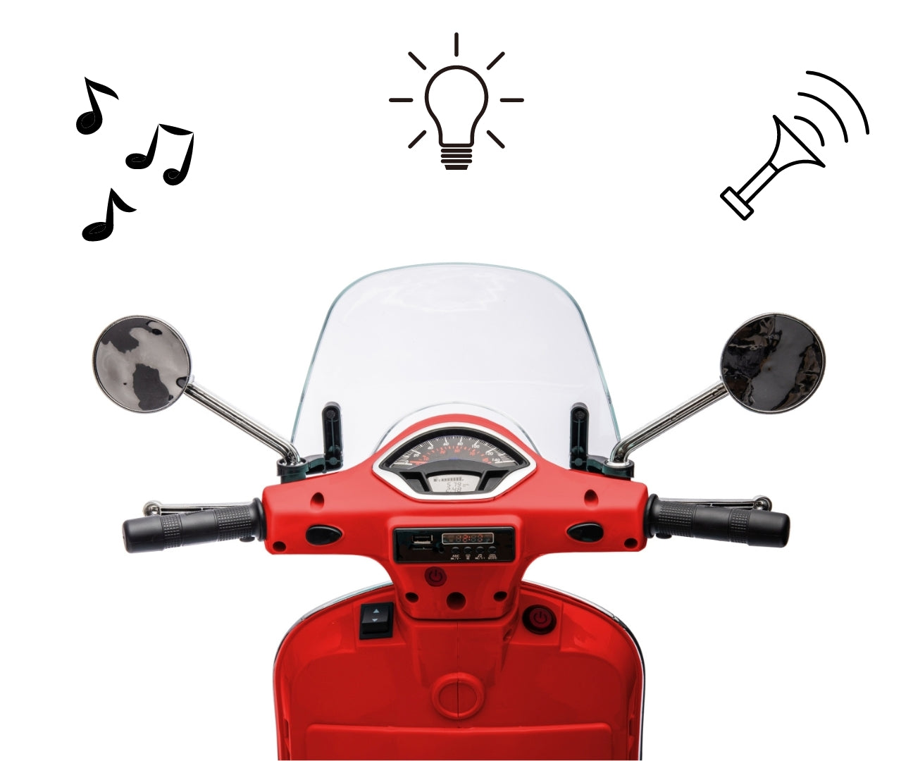 Vespa GTS Super lasten sähköskootteri punainen 3+ - Sähköautot - Lasten ajoneuvot