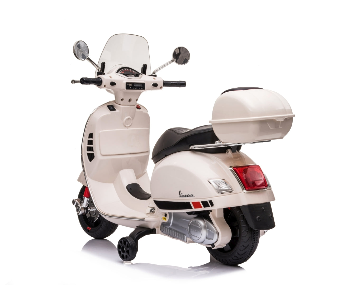 Vespa GTS Super lasten sähköskootteri valkoinen 3+ - Sähköautot - Lasten ajoneuvot