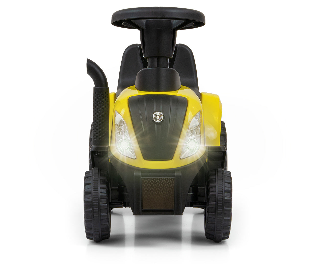 New Holland T7 -traktoripotkuauto peräkärryllä, keltainen, 12–36 kk - Ride-ons - Lasten ajoneuvot