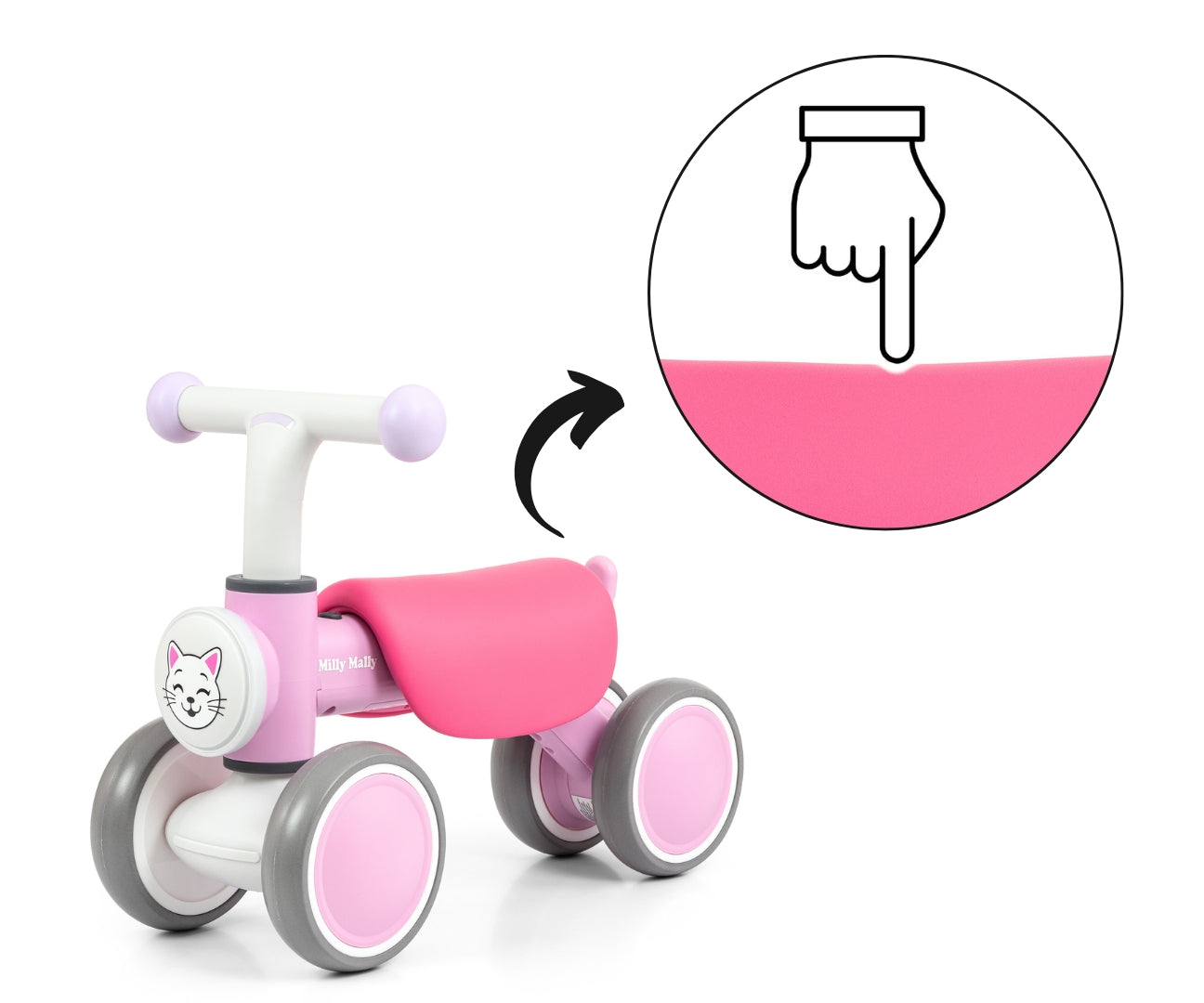 Lasten potkuauto York pinkki kissa 12–36 kk - Ride-ons - Lasten ajoneuvot
