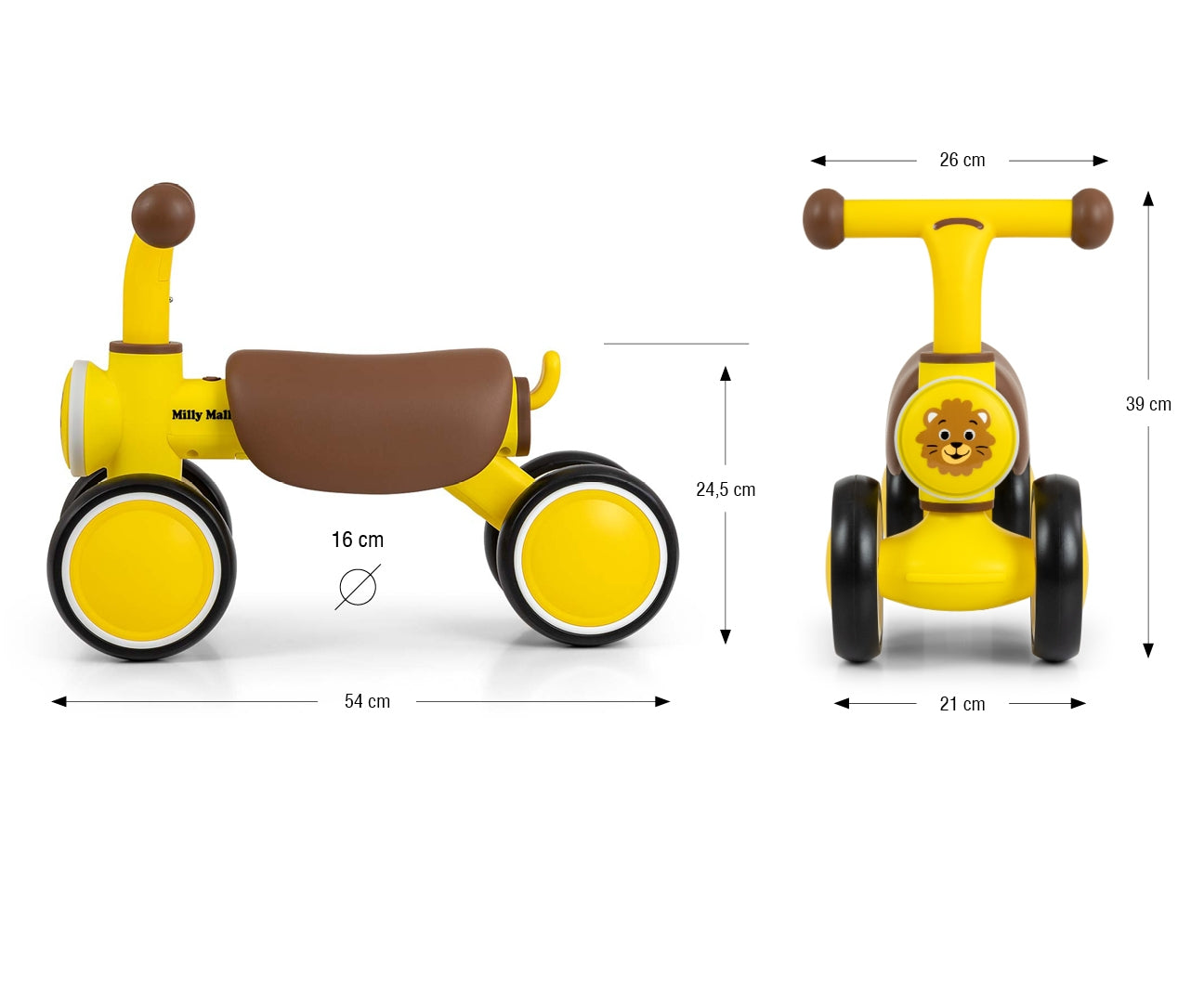 Lasten potkuauto York keltainen leijona 12–36 kk - Ride-ons - Lasten ajoneuvot
