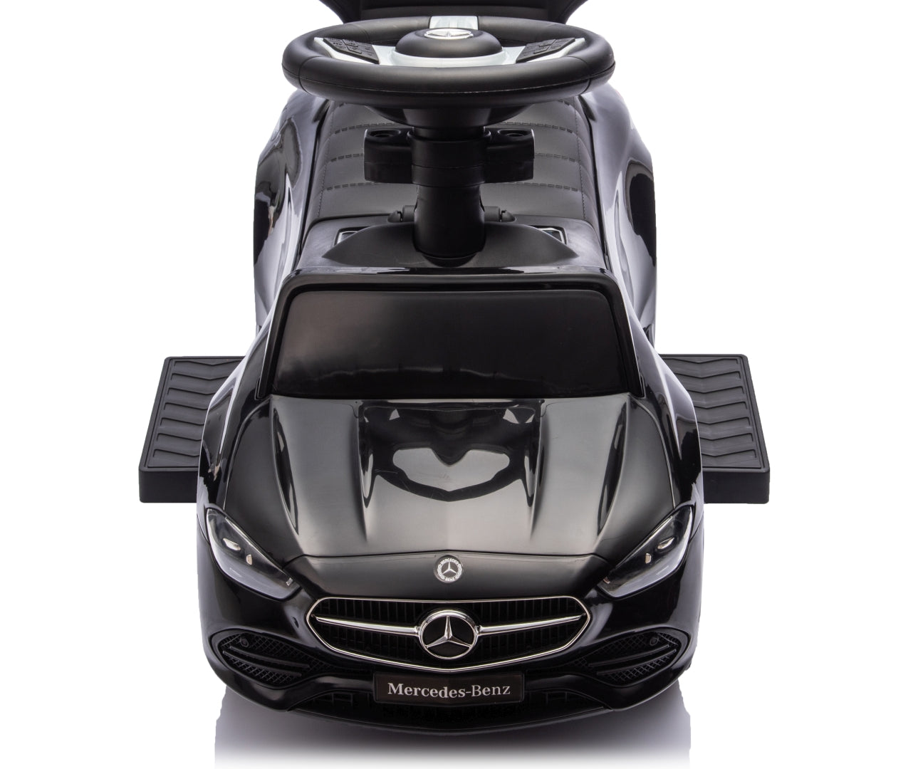 Mercedes C-Class -potkuauto työntöaisalla, musta, 12–36 kk - Ride-ons - Lasten ajoneuvot