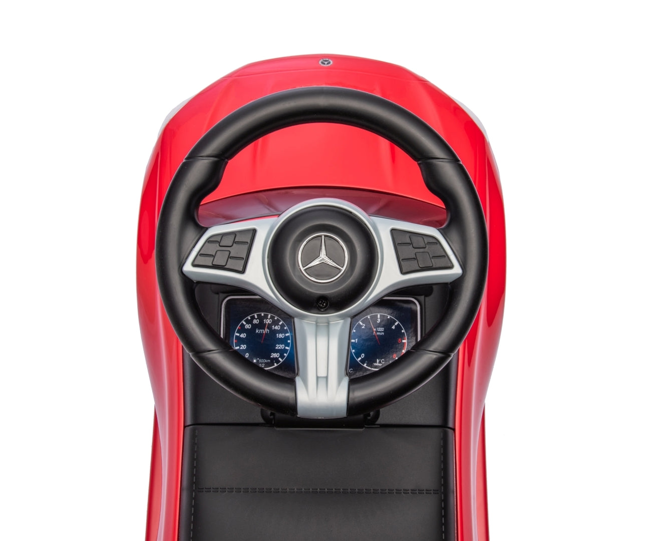 Mercedes C-Class -potkuauto työntöaisalla, punainen, 12–36 kk - Ride-ons - Lasten ajoneuvot
