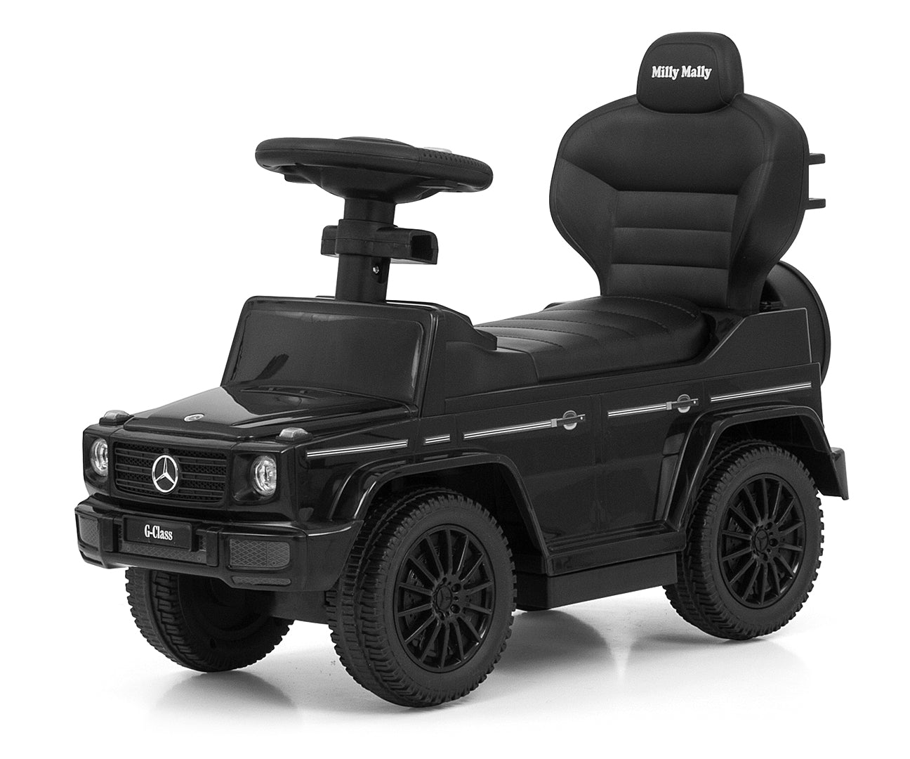 Mercedes G350d -potkuauto työntökahvalla, musta, 12–36 kk - Ride-ons - Lasten ajoneuvot