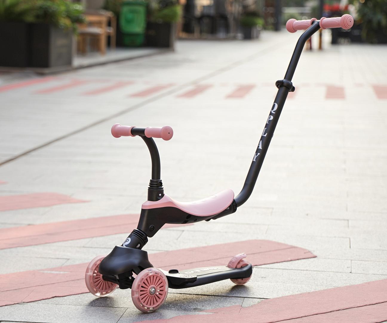 Sema Evo 3-in-1 lasten potkulauta korallipinkki 1–6 v - Potkulaudat - Lasten ajoneuvot