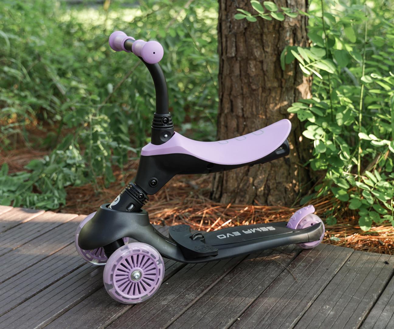 Sema Evo 3-in-1 lasten potkulauta violetti 1–6 v - Potkulaudat - Lasten ajoneuvot