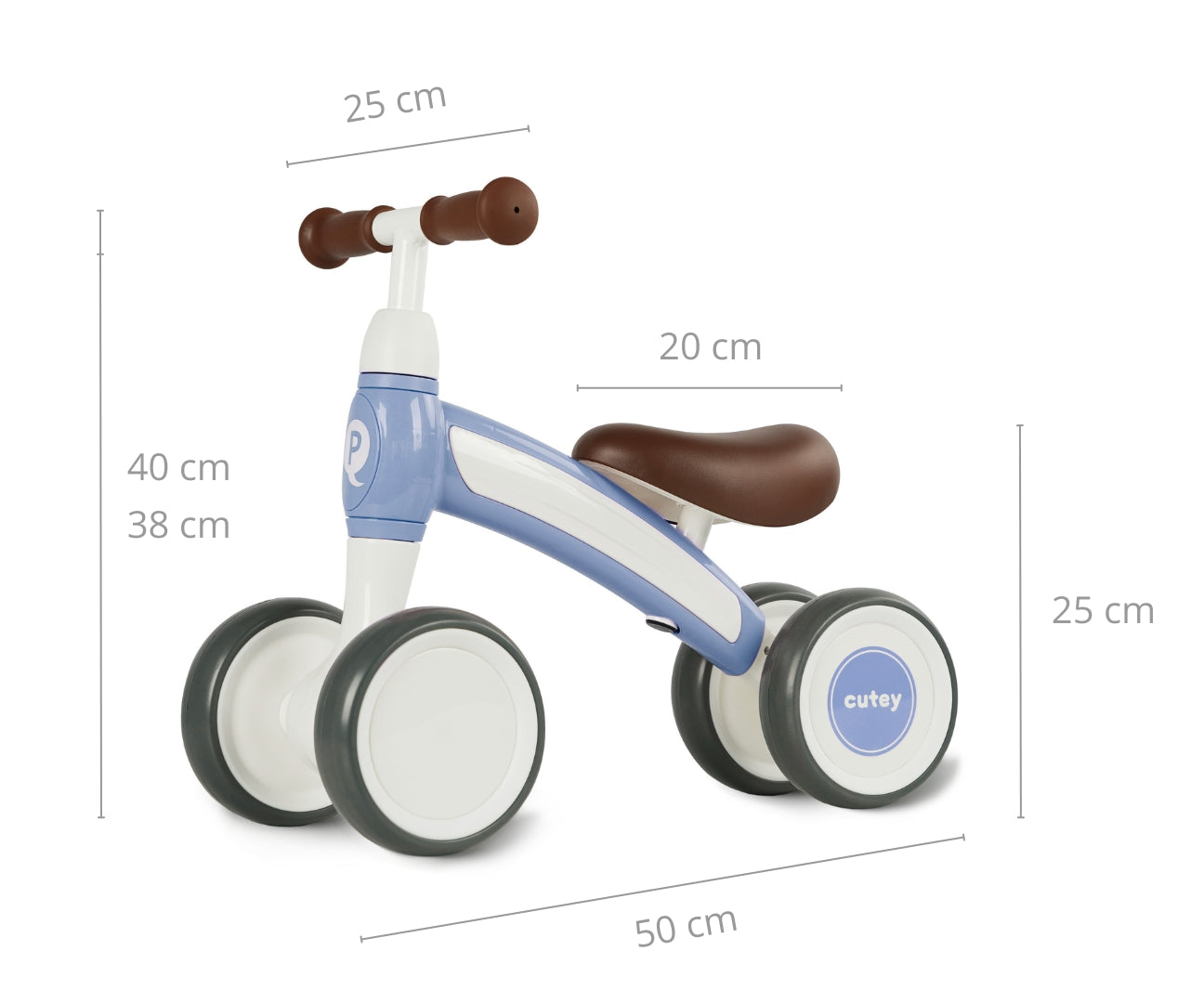 Cutey Retro -potkuauto, sininen, 1–3 vuotta - Ride-ons - Lasten ajoneuvot