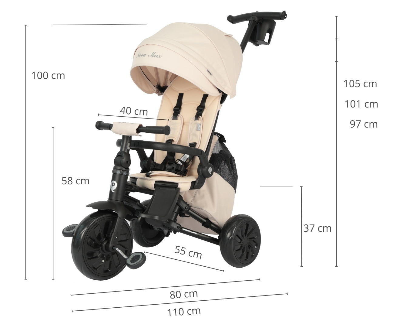 Nova Max kolmipyörä beige 10 kk–6 v - Kolmipyörät - Lasten ajoneuvot