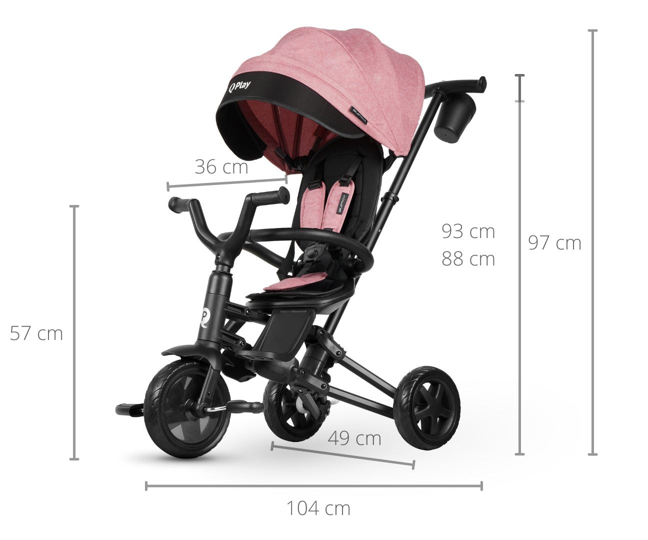 Nova Niello pinkki kolmipyörä lapselle 10–72 kuukautta - Kolmipyörät - Lasten ajoneuvot