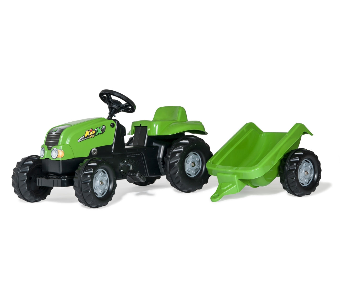 Rolly Kid -polkutraktori peräkärryllä, vihreä, 2,5–5 vuotta - Ride-ons - Lasten ajoneuvot