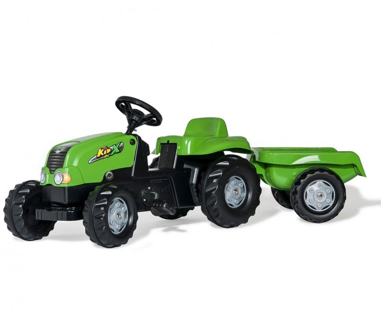 Rolly Kid -polkutraktori peräkärryllä, vihreä, 2,5–5 vuotta - Ride-ons - Lasten ajoneuvot