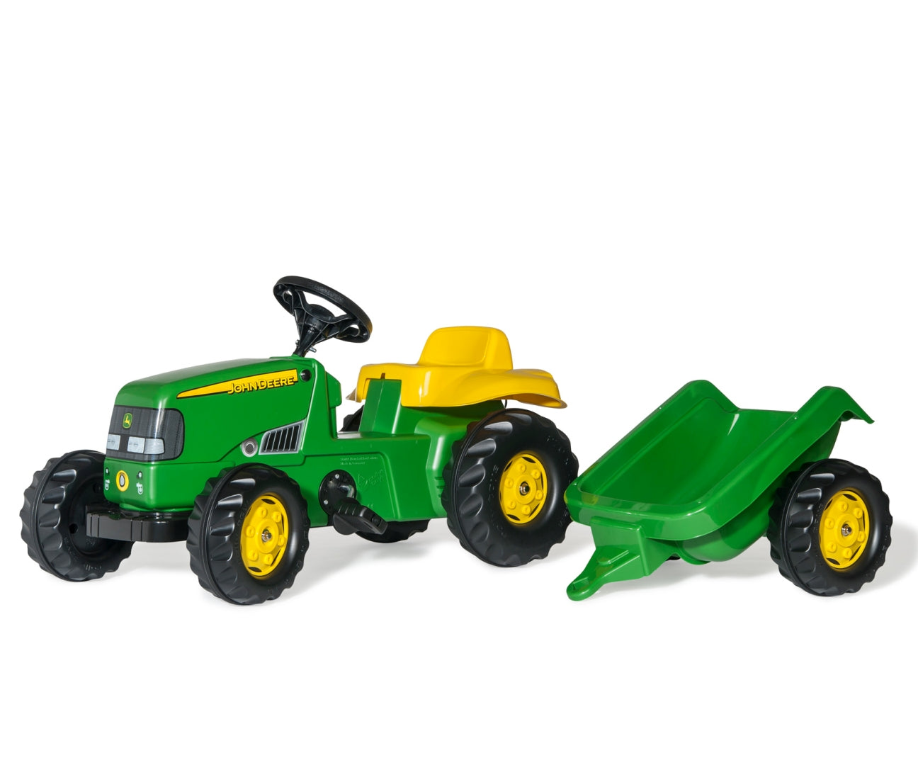 Rolly Kid John Deere -polkutraktori peräkärryllä, 2,5–5 vuotta - Ride-ons - Lasten ajoneuvot