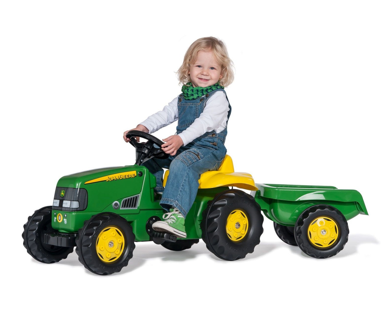 Rolly Kid John Deere -polkutraktori peräkärryllä, 2,5–5 vuotta - Ride-ons - Lasten ajoneuvot